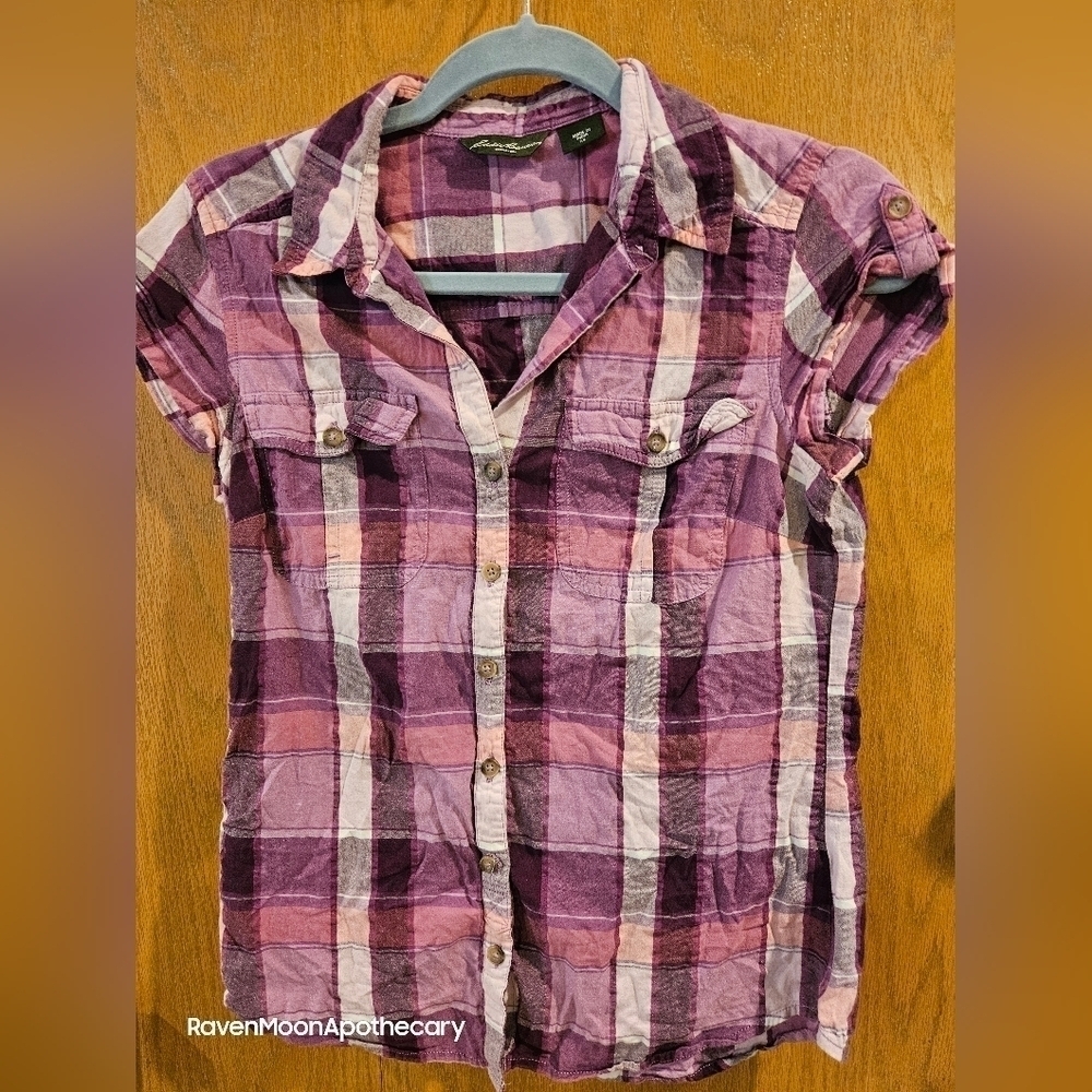 Eddie Bauer XSmall Button Down Purple Shirt